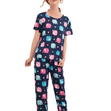 2020 Best selling monsoon women shorts two piece pants sets causal luxury cartoon cute printed summer sleepwear pajamas